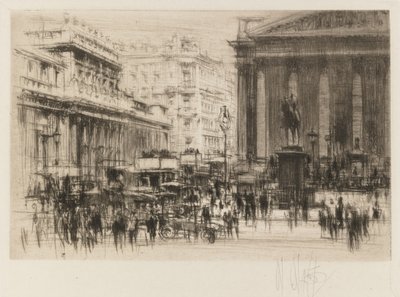 Plató de Londres: Bank (con el Royal Exchange) de William Walcot