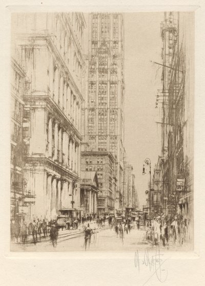 Lower Broadway, centro de Nueva York de William Walcot
