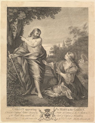 Cristo apareciendo a María en el jardín, antes de 1766 de William Walker