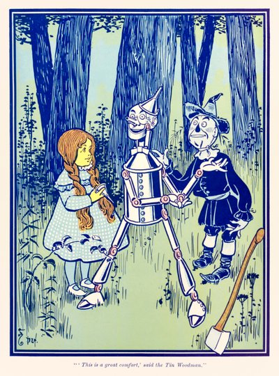 “Esto es un gran consuelo”, dijo el Hombre de Hojalata de “El maravilloso mago de Oz” de L. Frank Baum de William Wallace Denslow