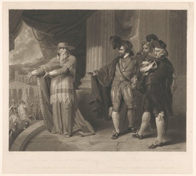 Kardinaal Francisco Jiménez de Cisneros en Spaanse edellieden Cardenal Ximenes respondiendo a los Grandes de España que cuestionaron su autoridad de William Ward