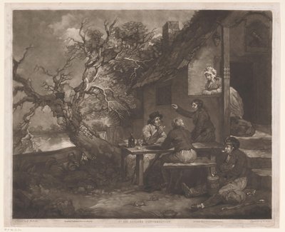 Hombres hablando en una posada no. XIII Conversación Marineros (título sobre objeto) de William Ward