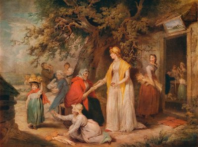 Fuera de una taberna de campo, siglo XVIII de William Ward