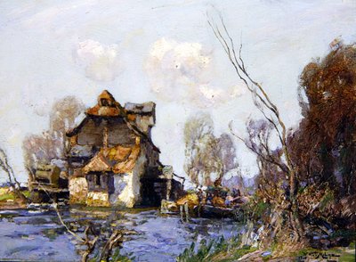 Viejo molino en el Ouse de William Watt Milne