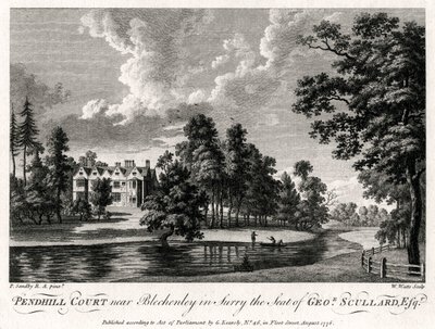 Pendhill Court cerca de Bletchenley en Surry, la residencia de George Scullard Esquire, 1776 de William Watts