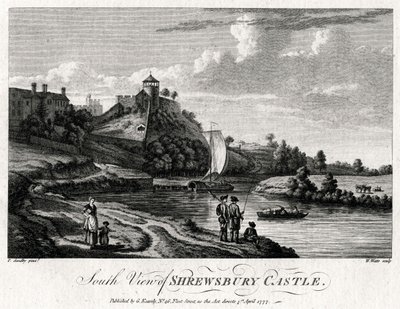 Vista sur del castillo de Shrewsbury, Shropshire de William Watts