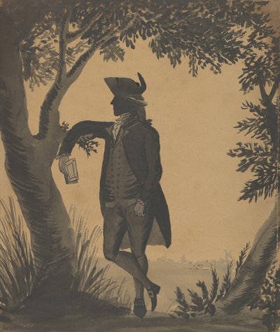 Joven Apoyado en un Árbol con un Libro de William Wellings