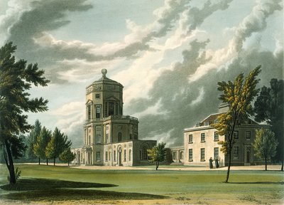 Exterior del Observatorio Astronómico, ilustración de la Historia de Oxford, grabado por Joseph Constantine Stadler publicado por R. Ackermann, 1813 de William Westall
