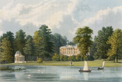Casa Hampton, grabado por Richard Gilson Reeve, publicado 1828 de William Westall
