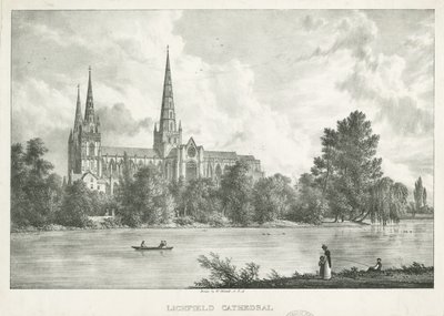 Catedral de Lichfield - Vista Sur de William Westall