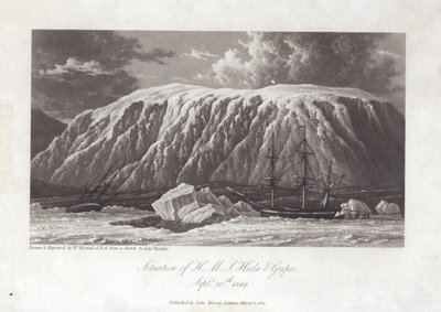 Situación del H.M.S Hecla y Griper de William Westall