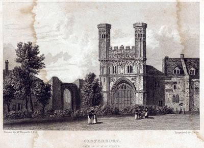 Vista de la puerta de la Abadía de San Agustín, finales del siglo XVIII de William Westall