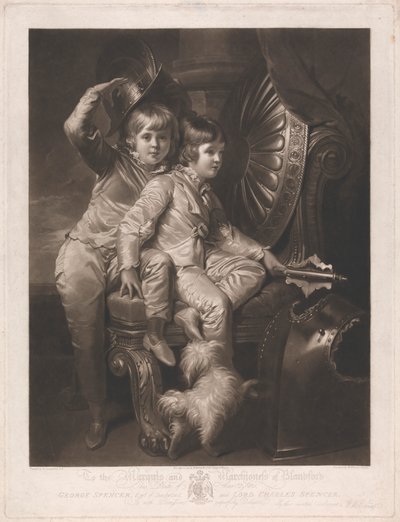 George Spencer, Conde de Sunderland, y Lord Charles Spencer de William Whiston Barney