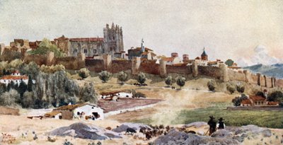 Ávila (litografía en color) de William Wiehe Collins