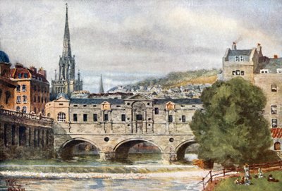 Bath, Pulteney Bridge (litografía en color) de William Wiehe Collins