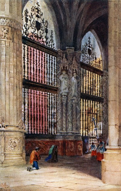 Burgos, la Capilla Mayor (litografía en color) de William Wiehe Collins