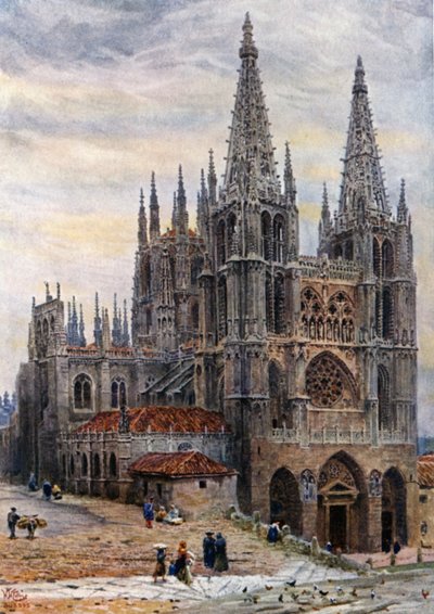 Burgos, la Catedral (litografía en color) de William Wiehe Collins