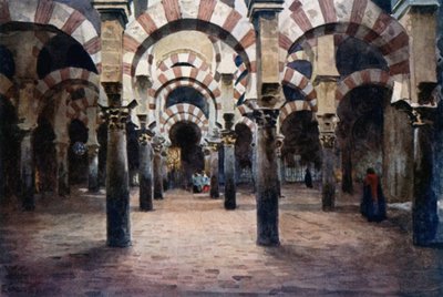 Córdoba, interior de la Mesquita (litografía en color) de William Wiehe Collins