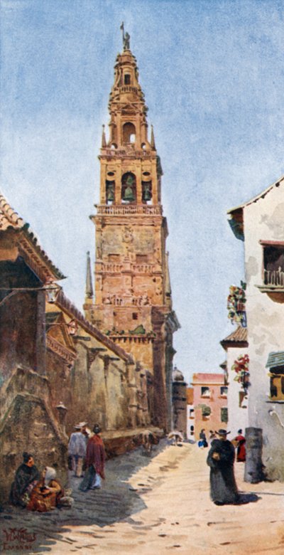 Córdoba, la Torre del Campanario (litografía en color) de William Wiehe Collins
