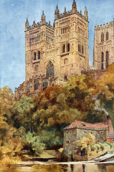 Durham, las Torres del Oeste (litografía en color) de William Wiehe Collins