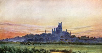 Ely from the Fens (litografía en color) de William Wiehe Collins