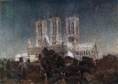 Lincoln, a la luz de la luna (litografía en color) de William Wiehe Collins