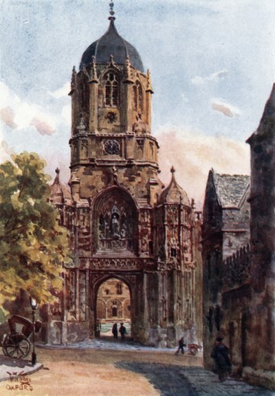 Oxford, Christchurch Gateway (litografía en color) de William Wiehe Collins
