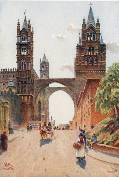 Palermo. La Catedral (litografía en color) de William Wiehe Collins