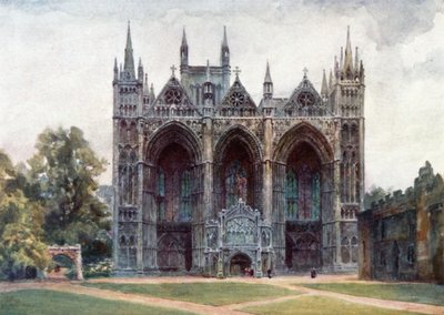 Peterborough, la fachada oeste (litografía en color) de William Wiehe Collins