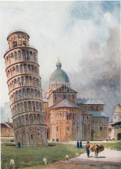 Pisa. El Campanile y el Duomo (litografía en color) de William Wiehe Collins