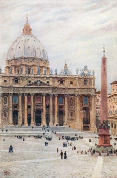 Roma. S. Pedro (litografía en color) de William Wiehe Collins