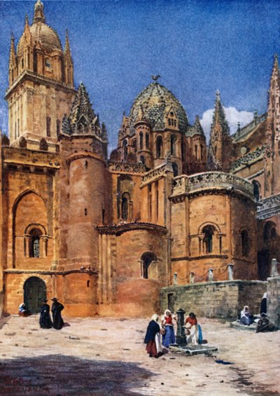 Salamanca, la Catedral Vieja (litografía en color) de William Wiehe Collins