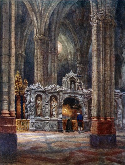 Zaragoza, en la Catedral Vieja (litografía en color) de William Wiehe Collins