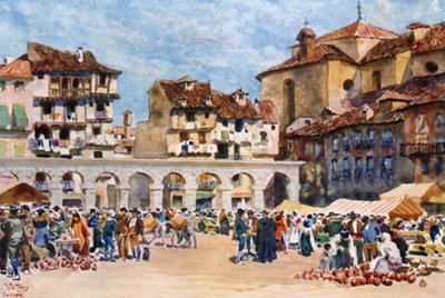Segovia, Plaza Mayor (colour litho) de William Wiehe Collins