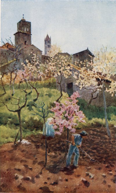 Siena. Bajo las murallas (litografía en color) de William Wiehe Collins