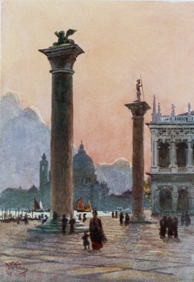 Venecia. El León de San Marcos (litografía en color) de William Wiehe Collins