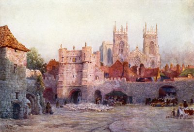 York, Bootham Bar (litografía en color) de William Wiehe Collins