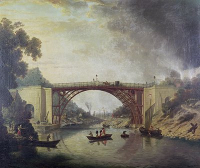 El puente de hierro cerca de Coalbrookdale, c.1780 de William Williams