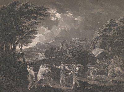 Macbeth y las brujas, Shakespeare, Macbeth, Acto 1, Escena 1, 1770 de William Woollett