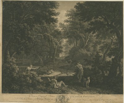 Shugborough - Escena del bosque: grabado, nd [?mediados-finales del siglo XVII] de William Woollett