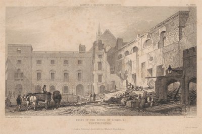 Ruinas de la Cámara de los Lores, Westminster de William Woolnoth