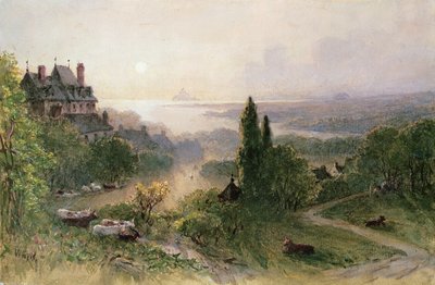Paisaje con una casa grande de William Wyld