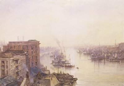 La piscina desde el Hotel Adelaide, Puente de Londres de William Wyld