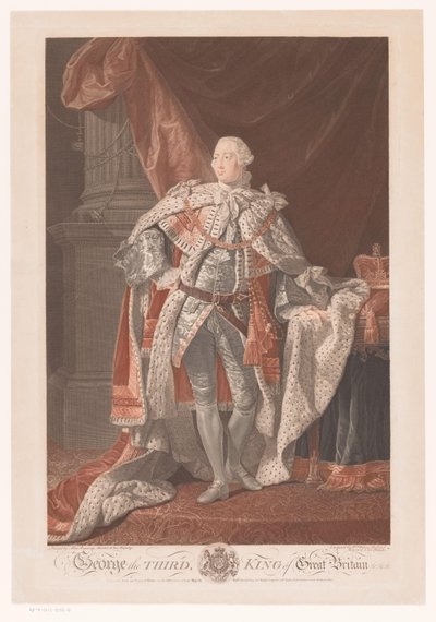 Retrato de Jorge III del Reino Unido Jorge III, rey de Gran Bretaña (título sobre objeto) de William Wynne Ryland