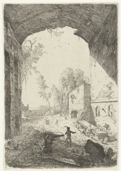 Posada en la Grotta della Ninfa Egeria de William Young Ottley
