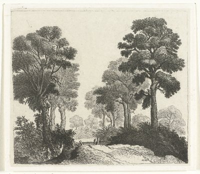 Paisaje con árboles a lo largo de un camino. de William Young Ottley