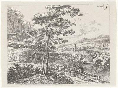 Paisaje con un peregrino y un pastor de William Young Ottley