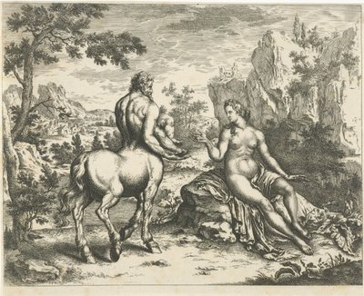 Ocyrhoe predice el destino de Quirón y Asclepio de William Young Ottley