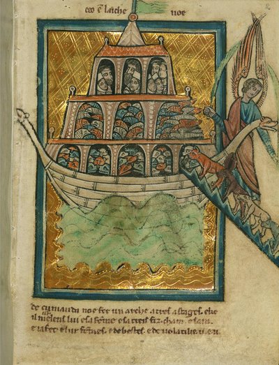 Los animales entran en el arca de Noé, c.1250 de William de Brailes
