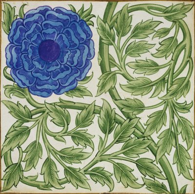 Planta con una flor azul de William de Morgan